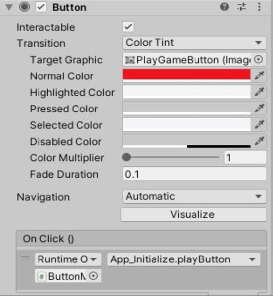 Unity Button Setting